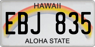 HI license plate EBJ835