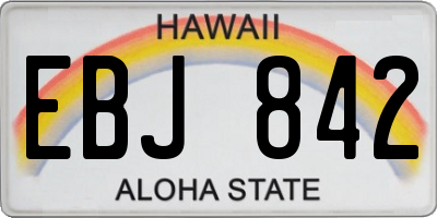 HI license plate EBJ842