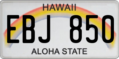 HI license plate EBJ850