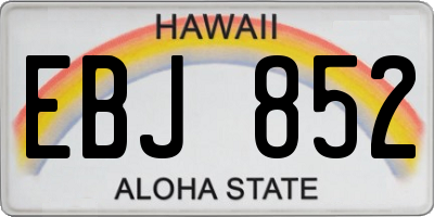 HI license plate EBJ852