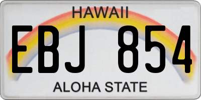 HI license plate EBJ854