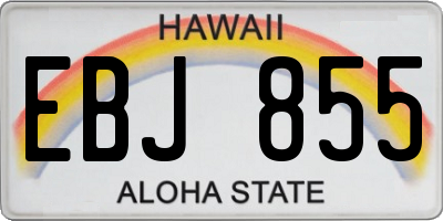 HI license plate EBJ855