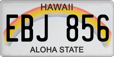 HI license plate EBJ856