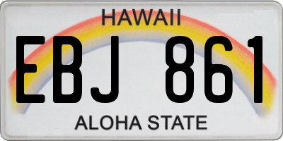 HI license plate EBJ861