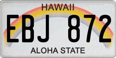 HI license plate EBJ872