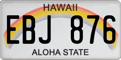 HI license plate EBJ876