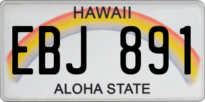HI license plate EBJ891