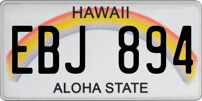 HI license plate EBJ894