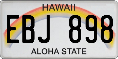 HI license plate EBJ898