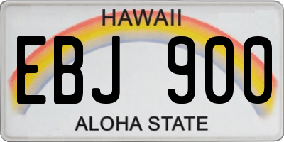 HI license plate EBJ900