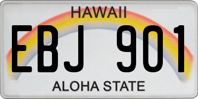 HI license plate EBJ901