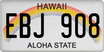 HI license plate EBJ908