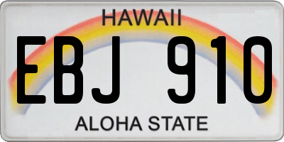 HI license plate EBJ910