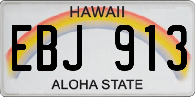 HI license plate EBJ913