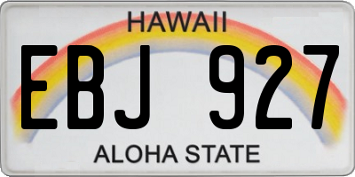 HI license plate EBJ927