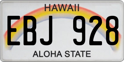 HI license plate EBJ928