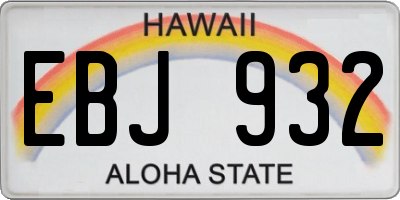 HI license plate EBJ932