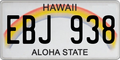 HI license plate EBJ938