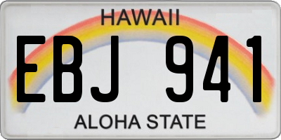 HI license plate EBJ941