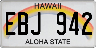 HI license plate EBJ942