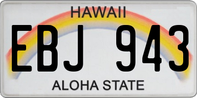 HI license plate EBJ943