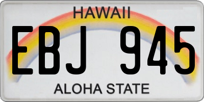 HI license plate EBJ945