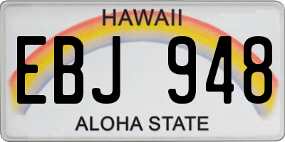 HI license plate EBJ948