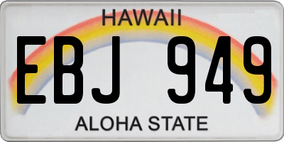 HI license plate EBJ949