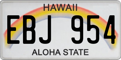 HI license plate EBJ954