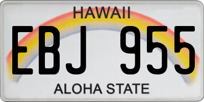 HI license plate EBJ955