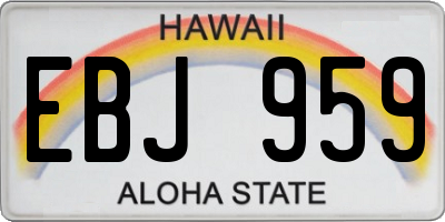 HI license plate EBJ959