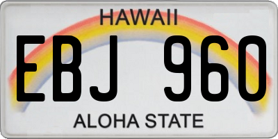 HI license plate EBJ960