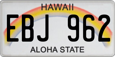HI license plate EBJ962