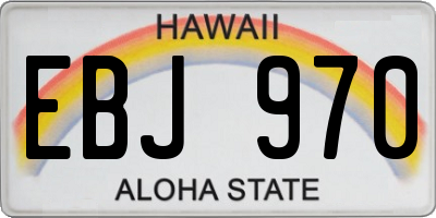 HI license plate EBJ970