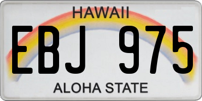 HI license plate EBJ975