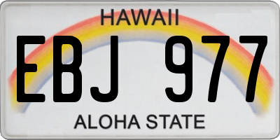 HI license plate EBJ977