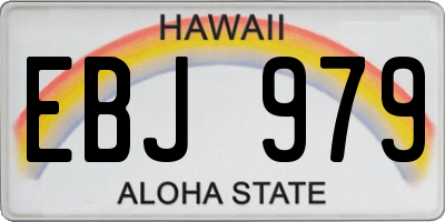 HI license plate EBJ979