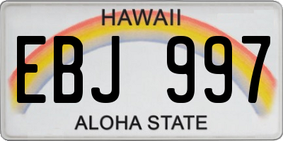 HI license plate EBJ997