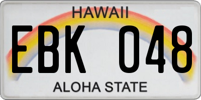 HI license plate EBK048
