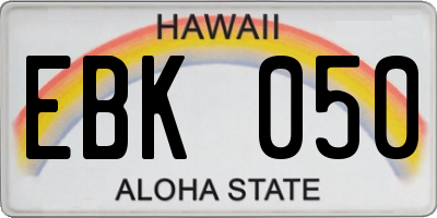 HI license plate EBK050