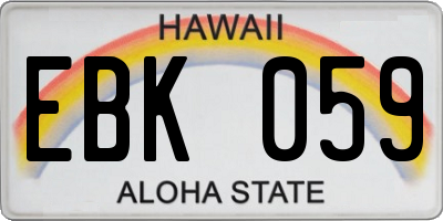 HI license plate EBK059