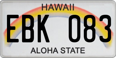 HI license plate EBK083