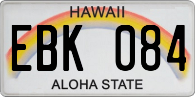 HI license plate EBK084