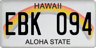 HI license plate EBK094
