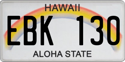 HI license plate EBK130