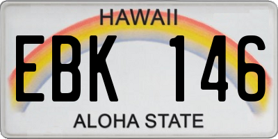 HI license plate EBK146