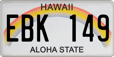 HI license plate EBK149