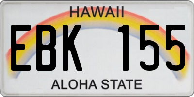 HI license plate EBK155