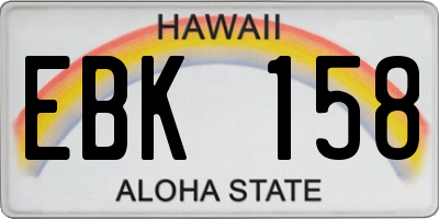 HI license plate EBK158