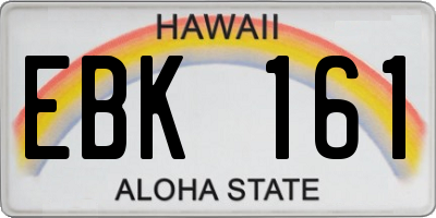 HI license plate EBK161